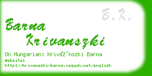 barna krivanszki business card